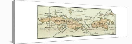 Inset Map of Saint Thomas and St. John Islands-Encyclopaedia Britannica-Stretched Canvas