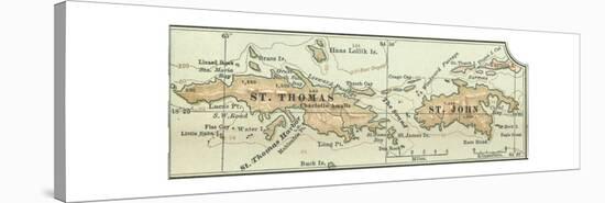 Inset Map of Saint Thomas and St. John Islands-Encyclopaedia Britannica-Stretched Canvas