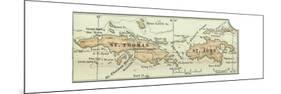 Inset Map of Saint Thomas and St. John Islands-Encyclopaedia Britannica-Mounted Giclee Print