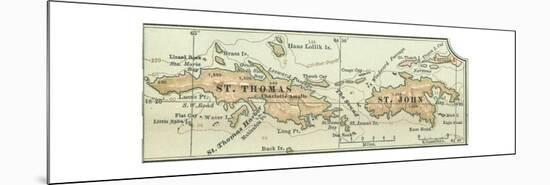 Inset Map of Saint Thomas and St. John Islands-Encyclopaedia Britannica-Mounted Premium Giclee Print