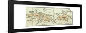 Inset Map of Saint Thomas and St. John Islands-Encyclopaedia Britannica-Framed Giclee Print