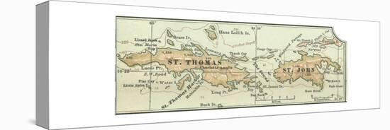 Inset Map of Saint Thomas and St. John Islands-Encyclopaedia Britannica-Stretched Canvas