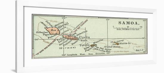 Inset Map of Samoa. South Pacific. Oceania-Encyclopaedia Britannica-Framed Art Print