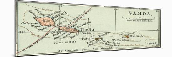 Inset Map of Samoa. South Pacific. Oceania-Encyclopaedia Britannica-Mounted Art Print