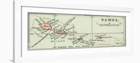 Inset Map of Samoa. South Pacific. Oceania-Encyclopaedia Britannica-Framed Art Print