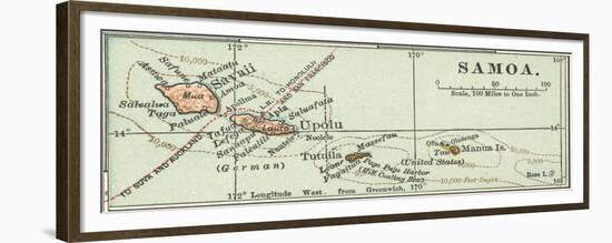 Inset Map of Samoa. South Pacific. Oceania-Encyclopaedia Britannica-Framed Premium Giclee Print