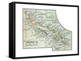 Inset Map of Solomon Islands. Bougainville. South Pacific-Encyclopaedia Britannica-Framed Stretched Canvas