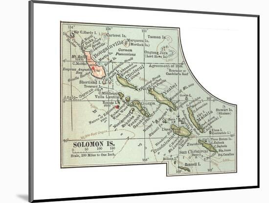 Inset Map of Solomon Islands. Bougainville. South Pacific-Encyclopaedia Britannica-Mounted Giclee Print