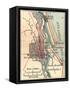 Inset Map of St. Augustine, Florida-Encyclopaedia Britannica-Framed Stretched Canvas