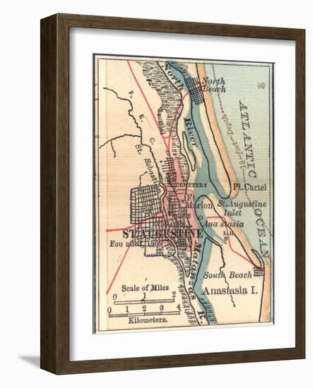 Inset Map of St. Augustine, Florida-Encyclopaedia Britannica-Framed Art Print