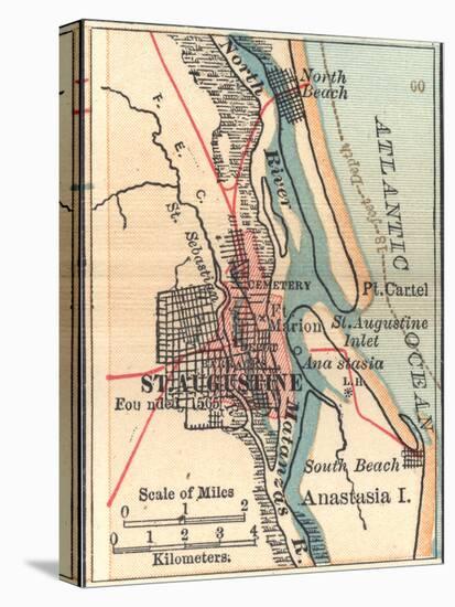 Inset Map of St. Augustine, Florida-Encyclopaedia Britannica-Stretched Canvas