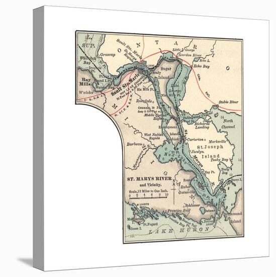 Inset Map of St. Marys River and Vicinity, with Sault Ste-Encyclopaedia Britannica-Stretched Canvas