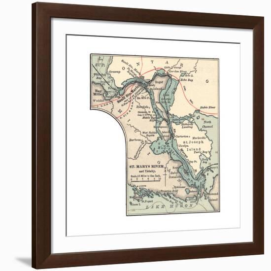 Inset Map of St. Marys River and Vicinity, with Sault Ste-Encyclopaedia Britannica-Framed Giclee Print