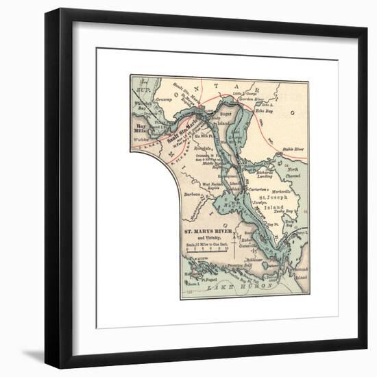 Inset Map of St. Marys River and Vicinity, with Sault Ste-Encyclopaedia Britannica-Framed Giclee Print