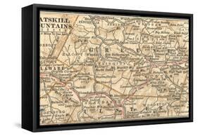 Inset Map of the Catskill Mountains, New York-Encyclopaedia Britannica-Framed Stretched Canvas