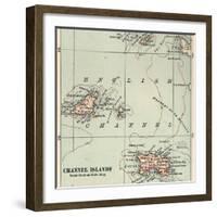 Inset Map of the Channel Islands. Guernsey; Jersey; United Kingdom-Encyclopaedia Britannica-Framed Art Print