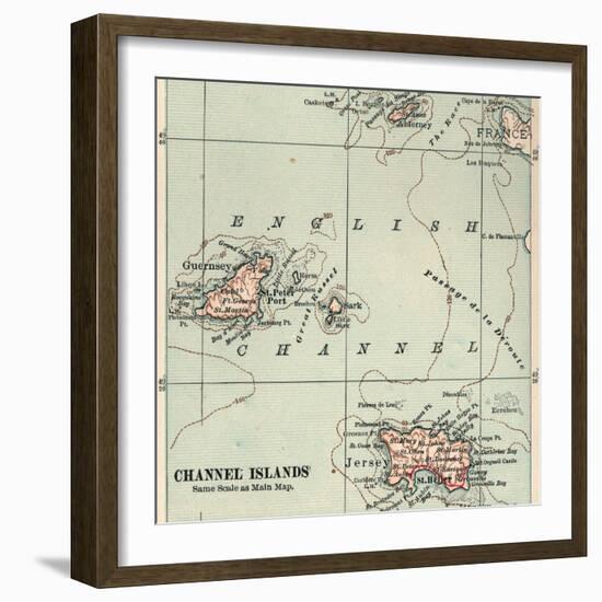 Inset Map of the Channel Islands. Guernsey; Jersey; United Kingdom-Encyclopaedia Britannica-Framed Art Print