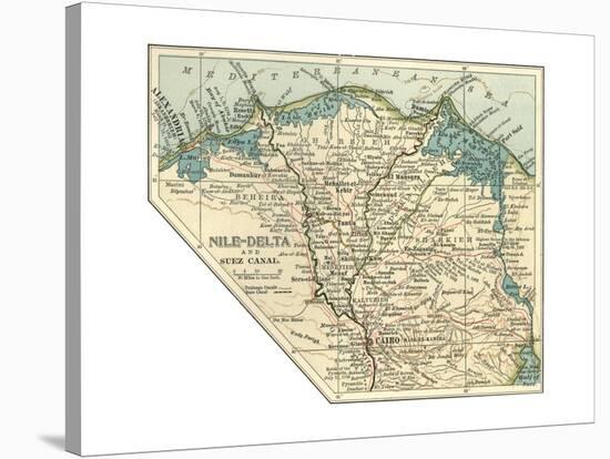 Inset Map of the Nile Delta and Suez Canal. Egypt-Encyclopaedia Britannica-Stretched Canvas