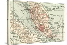 Inset Map of the Straits Settlements of Malay Peninsula; Part of Sumatra. Singapore-Encyclopaedia Britannica-Stretched Canvas
