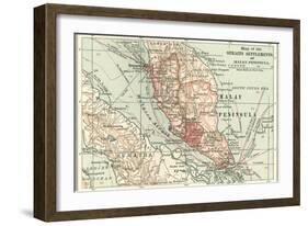 Inset Map of the Straits Settlements of Malay Peninsula; Part of Sumatra. Singapore-Encyclopaedia Britannica-Framed Art Print