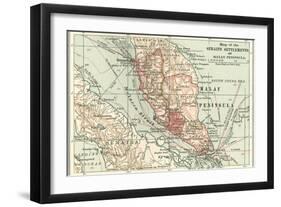 Inset Map of the Straits Settlements of Malay Peninsula; Part of Sumatra. Singapore-Encyclopaedia Britannica-Framed Art Print