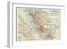 Inset Map of the Straits Settlements of Malay Peninsula; Part of Sumatra. Singapore-Encyclopaedia Britannica-Framed Art Print