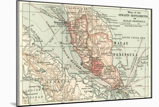 Inset Map of the Straits Settlements of Malay Peninsula; Part of Sumatra. Singapore-Encyclopaedia Britannica-Mounted Art Print