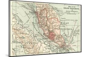 Inset Map of the Straits Settlements of Malay Peninsula; Part of Sumatra. Singapore-Encyclopaedia Britannica-Mounted Art Print