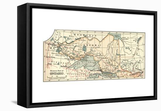 Inset Map of the Western Part of Ontario, Canada-Encyclopaedia Britannica-Framed Stretched Canvas