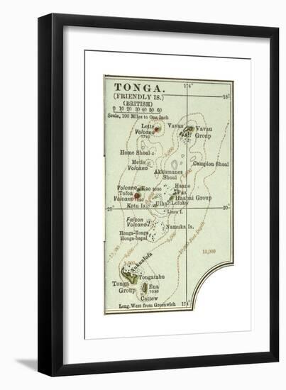 Inset Map of Tonga (Friendly Islands) (British)-Encyclopaedia Britannica-Framed Giclee Print