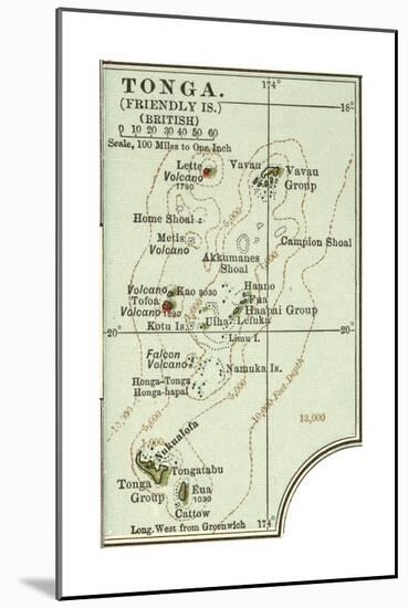 Inset Map of Tonga (Friendly Islands) (British)-Encyclopaedia Britannica-Mounted Giclee Print