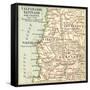 Inset Map of Valparaiso, Santiago and Vicinity. Chile-Encyclopaedia Britannica-Framed Stretched Canvas