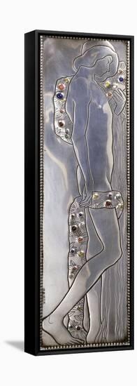 Inset Panel of a Weiner Werkstatte White Painted Single Bed Depicting a Naked Androgynous Figure-Kolo Moser-Framed Stretched Canvas