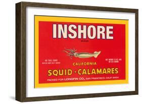 Inshore Brand Squid - Calamares-Paris Pierce-Framed Art Print