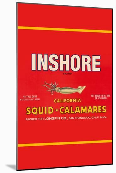 Inshore Brand Squid - Calamares-Paris Pierce-Mounted Art Print