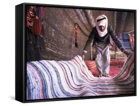 Inside a Bedouin Tent, Sinai, Egypt, North Africa, Africa-Nico Tondini-Framed Stretched Canvas