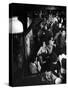 Inside a Crowded Pub with Couple Kissing, St. Germain Des Pres-Gjon Mili-Stretched Canvas