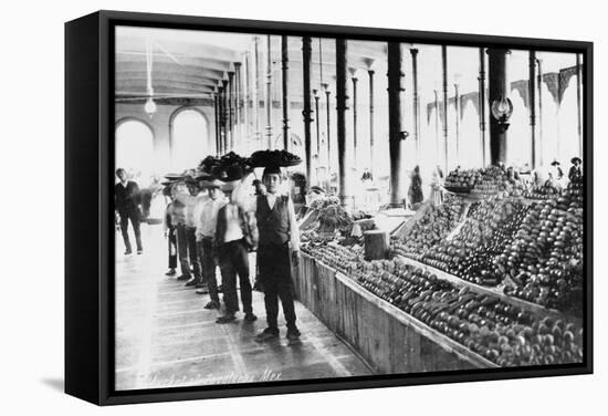 Inside a Food Market in Zacatecas Mexico Photograph - Zacatecas, Mexico-Lantern Press-Framed Stretched Canvas