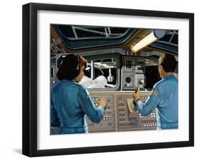 Inside a Futuristic Space Station, C1970S-null-Framed Giclee Print