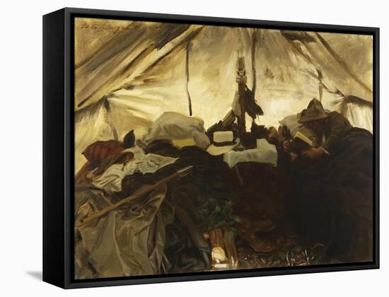 Inside a Tent in the Canadian Rockies-John Singer Sargent-Framed Stretched Canvas