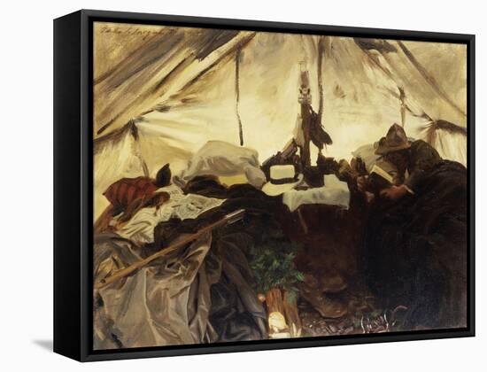 Inside a Tent in the Canadian Rockies-John Singer Sargent-Framed Stretched Canvas