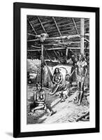 Inside a Ticuna Hut, South Ameriica, 1895-null-Framed Giclee Print