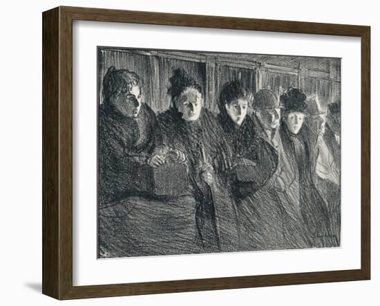 Inside a Tramcar, 1896, (1898)-Theophile Alexandre Steinlen-Framed Giclee Print