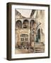 Inside Courtyard of Tenement-Antonio Mancini-Framed Giclee Print