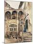 Inside Courtyard of Tenement-Antonio Mancini-Mounted Giclee Print