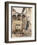 Inside Courtyard of Tenement-Antonio Mancini-Framed Giclee Print