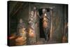 Inside House of Ancient Viking Village-null-Stretched Canvas