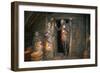 Inside House of Ancient Viking Village-null-Framed Photographic Print