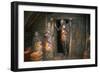 Inside House of Ancient Viking Village-null-Framed Photographic Print