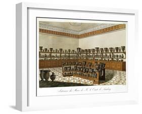 Inside Museum of Antique Cups from Count of Lamberg, 1780-1826-Benozzo Gozzoli-Framed Giclee Print